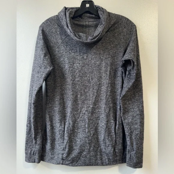 Lululemon Make a Move Cowl Neck Long Sleeve Charcoal Gray Women's Sweater Sz 6 - Picture 2 of 8